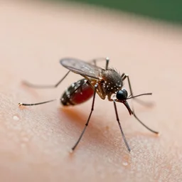 a same sized mosquito wall knocking a human, close - up, artstation.