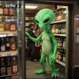 cctv footage of alf the alien robbing a liquor store