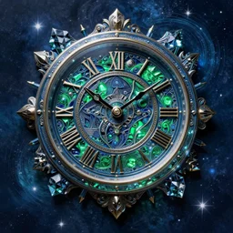 bright 🏘️ madness crystal clock. occult. mystic. Giger style. hyper realistic, high details, photorealistic, ultra realistic, 3-Dimensional, Backlight, Moody Lighting, pastiche by Beeple, pastiche by Victor Ngai, Precise and Intricate Linework, Art Nouveau Cosmic 4k spray painted graffiti trending on Behance ,CGSociety, Navy Blue and Emerald color scheme