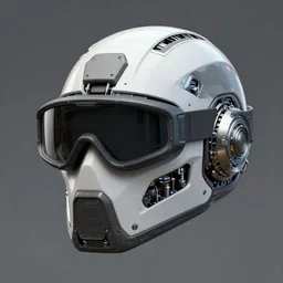 simple nano tech cyber mechanical military helmet goggles vision concept art trending on artstation