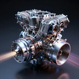 image of a subspace superspeed engine, disassembled into pieces, dynamic lighting, volumetric lighting, 4 k
