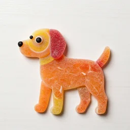 dog made out of candy,