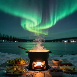 aurora borealis made with fondue