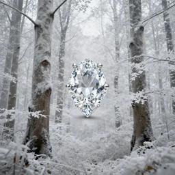 white forest with diamond leaves, 8 k