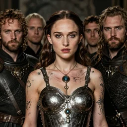 natalie portman, warrior, partially clothed in metal battle armor, lord of the rings, tattoos, decorative ornaments, by carl spitzweg, ismail inceoglu, vdragan bibin, hans thoma, greg rutkowski, alexandros pyromallis, perfect face, fine details, realistic shading