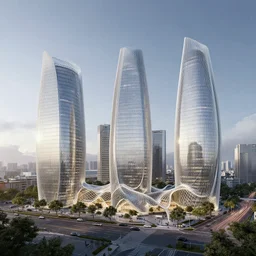 a panorama of a city designed by zara hadid