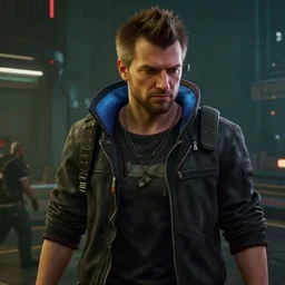 Fredrik Reinfeldt in Cyberpunk 2077, Gameplay Screenshot, detailed