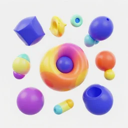 various 3d geometric shapes floating, abstract, render, vibrant, artstation award winning