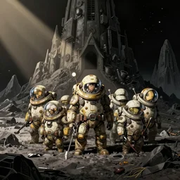 space miners in the style of craig mullins, ruan jia, kentaro miura, greg rutkowski, loundraw