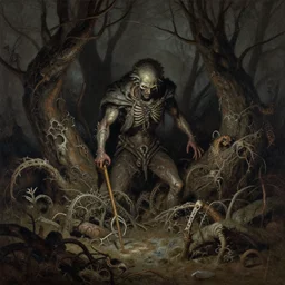 artwork by john howe of the wretched thicket
