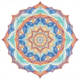 an overdetailed maximalist psychedelic visionary fullbody portrait artwork by cameron gray. mandala inspired motives in the background. cosmic ethereal arcane spiritual esoteric psychonaut. spiralling composition. influenced by igor goryunov. blue colorpalette. volumetric lights
