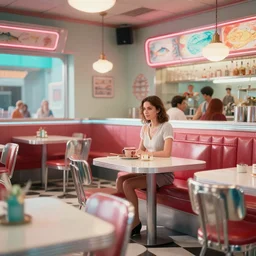 retro 1 9 5 0 s diner, furniture, nicoletta ceccoli, mark ryden, lostfish, max fleischer, depth of field, detailed and intricate environment, 8 k resolution, hyperrealistic, octane render
