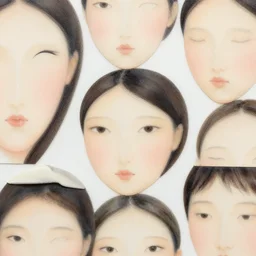 new dot tea, art by harumi hironaka, sharpen, smooth edges, close-up, varying angles, half the face shows in certain photos,
