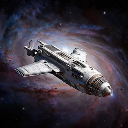 spaceship in a nebula, by Don Maitz