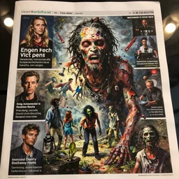 a bokeh photo of a zombie candid celebrity tabloid, documentary film, an ultrafine detailed painting by james jean, cgsociety, figurative art, detailed painting, dystopian art, high detail greg rutkowski and andreas rocha, tristan eaton, victo ngai, artgerm, rhads, ross draws