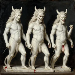 2 0 5 0 scary movie, a line of detailed white stone devil blood, oil paint, classic art, 1 3 century style, volume light