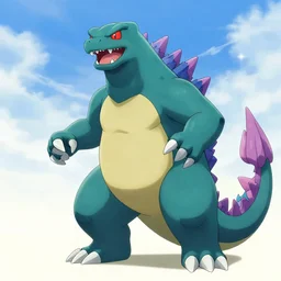 godzilla in the style of ken sugimori poke - mon, pokemon creature character official art, gamefreak, nintendo, 8 k, illustration