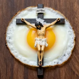 fried egg crucifixion