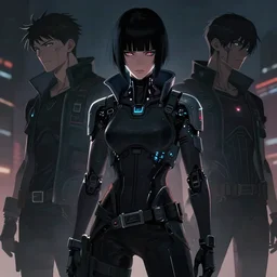 concept art medium shot poor cyberpunk character, by shinji aramaki, by christopher balaskas, by krenz cushart