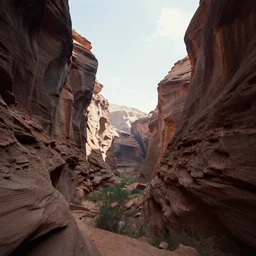 A landscape of a futuristic canyon