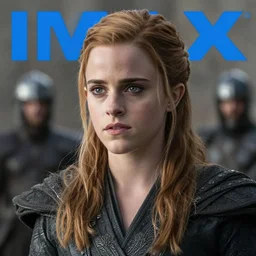 medium shot of emma watson in game of thrones season 3, location : king's landing, promotional image, detailed face, movie still frame, imax 5 0 mm film