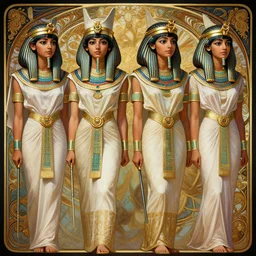 symmetry!! portrait of 4 3 0 0 bc egyptian cute girl in historical egyptian clothing, historical, intricate, highly detailed, dynamic lighting, digital art, digital painting, artstation, wlop, sharp focus, illustration, art by artgerm and greg rutkowski and alphonse mucha, 8 k