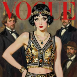 vogue magazine, elle magazine, vintage roaring 2 0 s flapper, greg rutkowski, john singer sargent, anime, trending on pixiv, oil painting, crop top, intricate