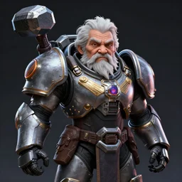 portrait anime android tiny old woman asian with beard with a mjolnir powered assault armor, style artstation, style greg rutkowsk, octane render, unreal engine 6, epic game graphics, fantasy, ciberpunk, conceptual art, ray tracing