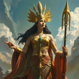 queen goddess isis, high fantasy, by john berkey, by peter mohrbacher, renaissance oil painting, realism, master study, hyperrealist,