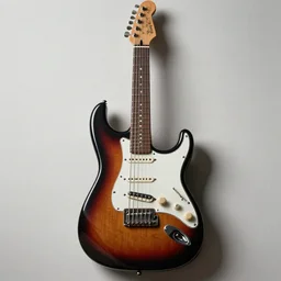 an electric guitar inspired by brutalism