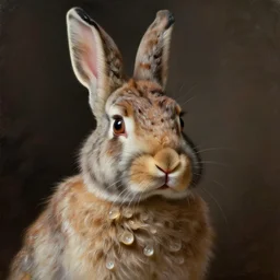 bear rabbit hybrid character portrait, painting by sargent and leyendecker and greg hildebrandt, james gurney, apollinaris vasnetsov, savrasov levitan polenov, studio ghibli style, porcelain organic tissue, detailed fur, national geographic, octane rendering