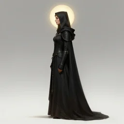 side profile concept art by thomas blackshear, imogen poots as a neo - gothic templar, octane render, matte painting, holy halo, by and hsiao ron chen, artgerm, lawren harris, eve ventrue, magali villeneuve, jeremy lipkin, rob rey, christophe vacher