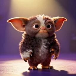 colorful full body shot of gizmo (gremlins 1984), trending on artstation, trending on deviantart ,cinematic backlighting, 8k, hyper detail, studio disney