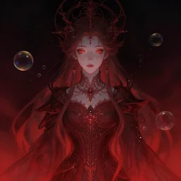 portrait of magical paladin , dark fantasy, gradient red black, dreamy and ethereal, (colour) eyes, peaceful expression, ornate frilly dress, fantasy, intricate, elegant, rainbow bubbles, highly detailed, digital painting, artstation, concept art, smooth,b sharp focus, illustration, art by artgerm and greg rutkowski and alphonse mucha