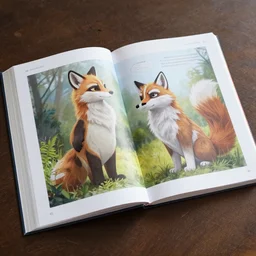 photo of an open textbook on furry art, zeiss 3 5 mm photography