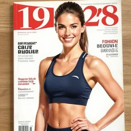 a 1 9 2 8 cover of a french magazine. happy, healthy, beautiful, smiling, young, sporty, glowing woman in decent athletic wear. realistic detailed color drawing