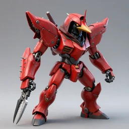 red kon - dam with beetle pincers for a chin gunpla spiked and long studded droid helmet, akira - style artistically anthropomorphic black bird head. cloaked hood down, dynamic pose. science fiction, portrait by donato giancola and greg rutkowski and wayne barlow. rendered in 3 0 0 0 cycles. top all time r / imaginarycyberpunk.