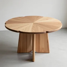 norwegian design furniture of a wood table made of flower in wood
