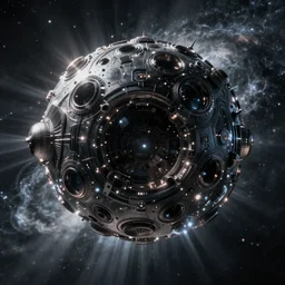 Humanoid black hole, alien technology, see through, space