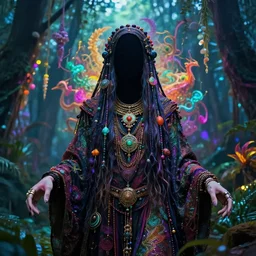 god of psychedelics, faceless figure