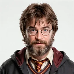 a close up portrait of an old bearded harry potter, art station, highly detailed, concept art, sharp focus, illustration in pen and ink, wide angle, by Kentaro Miura