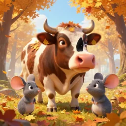 epic professional digital art of ((((🐄)))) !!!!🐭!!!! !!!!🍁!!!!, best on artstation, cgsociety, wlop, cosmic, epic, stunning, gorgeous, much detail, much wow, masterpiece