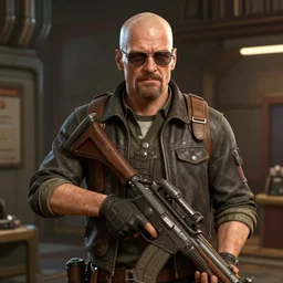 walter white in team fortress 2, gameplay, highly intricate, highly detailed, 8k,