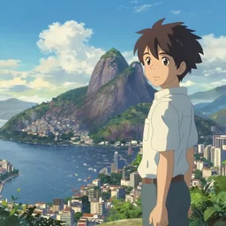 rio de janeiro, artwork by makoto shinkai, wallpaper, 4k, high quality, 8k resolution