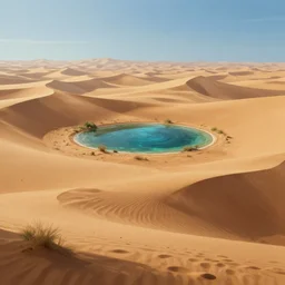 ultra realistic illustration, big desert with oasis in the middle, matte painting, hyper detailed photo realism by greg rutkowski, rich contrast of colors, 1 0 0 mega pixels, league of legends artwork