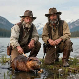 fantasy art jim bridger john colter mountain man trapping beaver photo