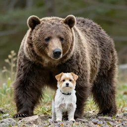 bear and small dog