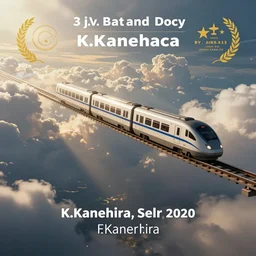 flying train in a magical sky by K,Kanehira