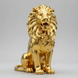 golden statue of a lion wearing a leotard