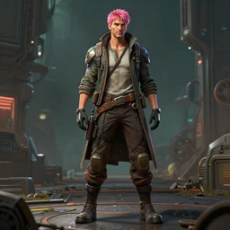 full body character, indiana jones, man, male, human, pink hair, cyberpunk intricate streetwear, dystopian, trending on artstation, beautiful, intricate complexity, digital painting, anime, disney, pixar, 8 k, hd, dof, kodak film, volumetric lighting, subsurface scattering, photorealistic, octane render, extreme details